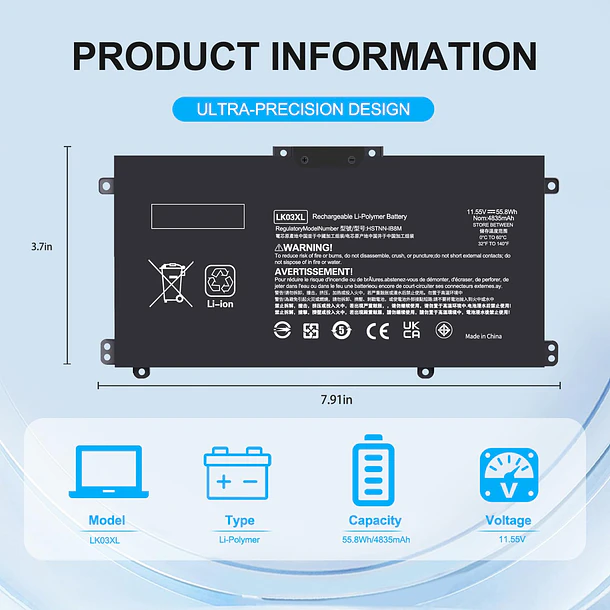 Batería de Repuesto C31N1636 para hp Envy x360 Convertible 17m-ae0xx 17-bw 17m-ae111dx 15m-bp1xx 15m-cn0xxx 15-cn0xxx - Bituoer 2