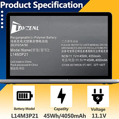 Batería de Repuesto JPFMR para Flex 4-1570 1580 Flex 3-1470 1480 Edge 2-1580 IdeaPad 500 - TAVZENL