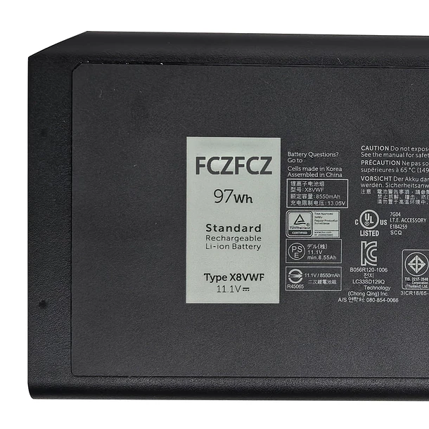 Batería de Repuesto X8VWF para Dell Latitude 12 7204 14 7404 Rugged 5404 5414 7404 - FCZFCZ 2