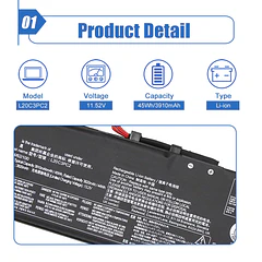 Batería de Repuesto L20C3PC2 para Lenovo Ideapad Gaming 3-15ACH6 3-15IHU6 Legion 5-15ITH6 5-15ITH6H Model 82K20015US