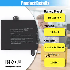 Batería de Repuesto AP21D8M para Asus VivoBook S14 S410 S410UA S410UQ S4200U S4200UQ X411UA X411UF - GlottyBatt