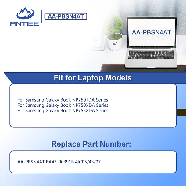 Batería de Repuesto AA-PBSN4AT para Samsung Galaxy Book 15.6