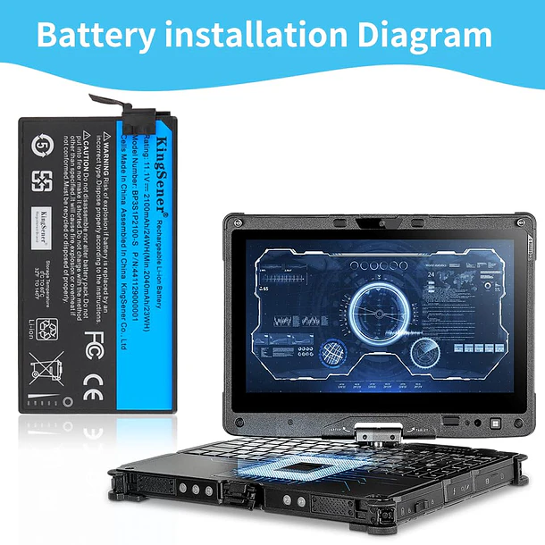 Batería de Repuesto BP3S1P2100-S para Getac V110 – BP3S1P2100-S 11.1V - KingSener 5
