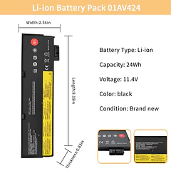 Batería de Repuesto 01AV424 para Lenovo ThinkPad A475 T470 T570 T480 T580 P51S P52S TP25 - NBULBL