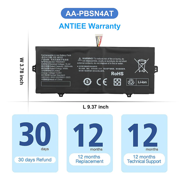 Batería de Repuesto AA-PBSN4AT para Samsung Galaxy Book 15.6