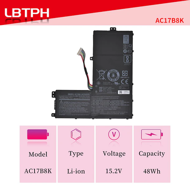 Batería de Repuesto AC17B8K para ACER Swift 3 SF315 SF315-52G Series SF315-52G-51HV 2