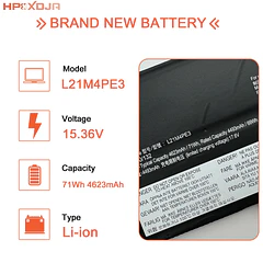 Batería de Repuesto L21M4PE3 para Lenovo IdeaPad Yoga 7 16IAP7 14IAL7 14ARB7 82QG Series L21L4PE0 - HPXXDJA