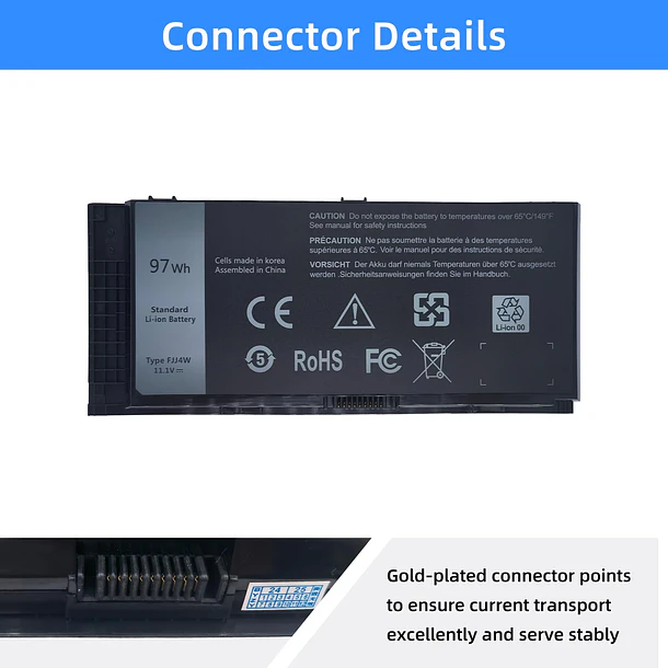 Batería de Repuesto FJJ4W para Dell Precision M4600 M4700 M4800 M6600 M6700 M6800 Series Notebook 3