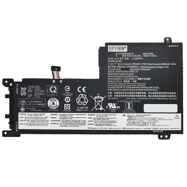 Batería de Repuesto G91J0 para Lenovo IdeaPad 5-15IIL05 5-15ARE05 5-15ITL05 5-15ALC05 5-15IAL7 5-15ABA7 Series L19C3PF5 - EPYOBW 1