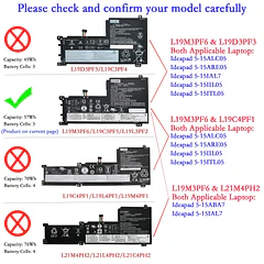 Batería de Repuesto G91J0 para Lenovo IdeaPad 5-15IIL05 5-15ARE05 5-15ITL05 5-15ALC05 5-15IAL7 5-15ABA7 Series L19C3PF5 - EPYOBW