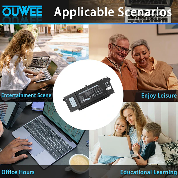 Batería de Repuesto 7FMXV para Dell Latitude 5320 7320 7420 7520 Series Notebook 0TN2GY TN2GY - OUWEE 5