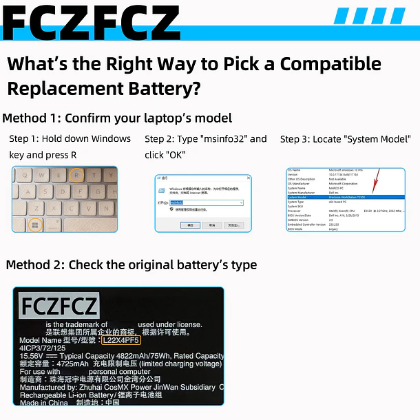 Batería de Repuesto L22X4PF5 para Lenovo Slim Pro 9-16IRP8 / IdeaPad Pro 5-16IRH8 5-16APH8 5-16ARP8 - FCZFCZ 2