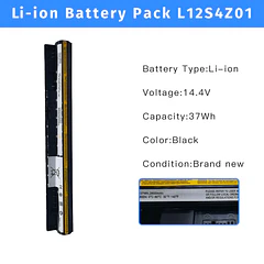 Batería de Repuesto L12S4Z01 para Lenovo ideapad s400 Touch 4ICR17/65 L12S4Z01 L12S4L01 S300 S300-a S300-bn - NBULBL