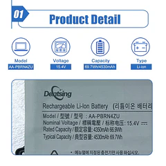 Batería de Repuesto AA-PBRN4ZU para Samsung Tablet Samsung 950QCJ 930QCJ 950XCJ 930XCJ AAPBRN4ZU NP930QCG 950QCG - Dentsing