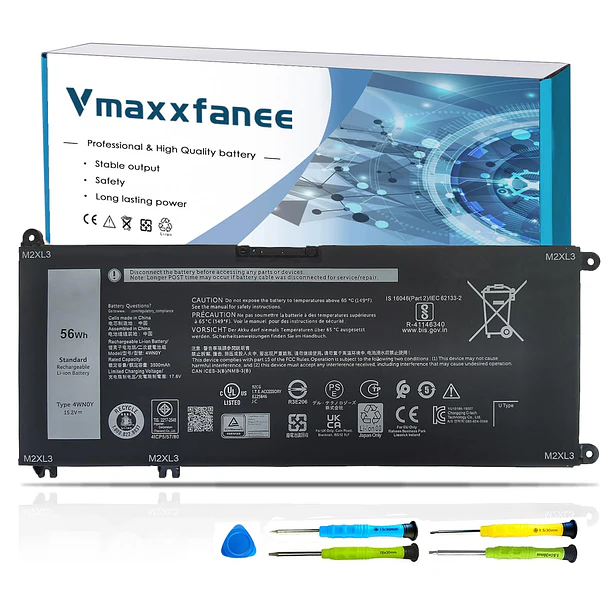 Batería de Repuesto 4WN0Y para Dell Inspiron 13 7779 7778 7577 7353 Series 4WNOY 04WN0Y - Vmaxxfanee 1