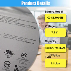 Batería de Repuesto G3HTA066H para Microsoft Surface Book 3 13.5 Inch Series Keyboard Dock Battery - GlottyBatt