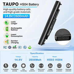 Batería de Repuesto HS04 para HP Spare 807956-001 807957-001 HSTNN-LB6U HSTNN-LB6V HSTNN-DB7I 807611-421 807612-421 HP - TAUPO
