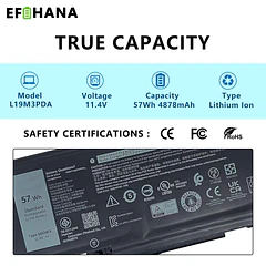 Batería de Repuesto 66DWX para Dell Latitude 7340 7350 7440 7450 7640 7650 Series 047T0 - EFOHANA