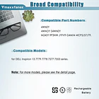 Batería de Repuesto 4WN0Y para Dell Inspiron 13 7779 7778 7577 7353 Series 4WNOY 04WN0Y - Vmaxxfanee 5