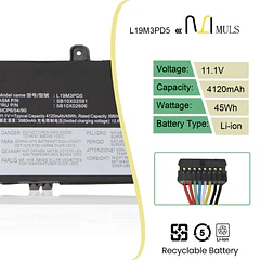Batería de Repuesto L19M3PD5 para Lenovo Thinkpad E14 Gen 2 20T6 20TA E14 - MULS