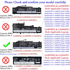 Batería de Repuesto L24B3PK2 para Lenovo IdeaPad Slim 3 14IRH10 14IRH10R 15ARP10 15IRH10 / Slim - EPYOBW