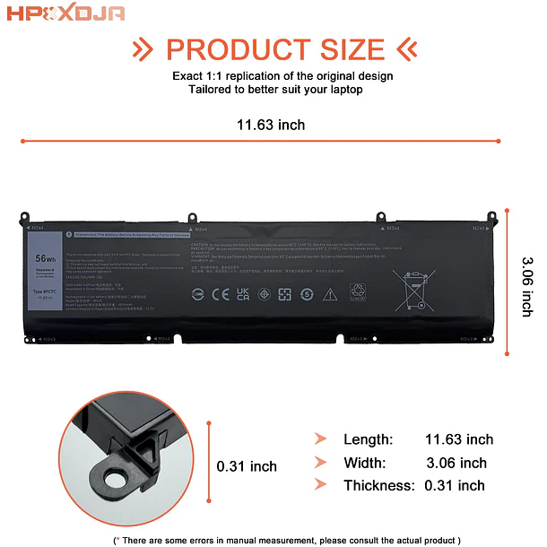 Batería de Repuesto 8FCTC para Dell XPS 15 9500 Alienware M15 R3 R4 M17 R3 - HPXXDJA 4