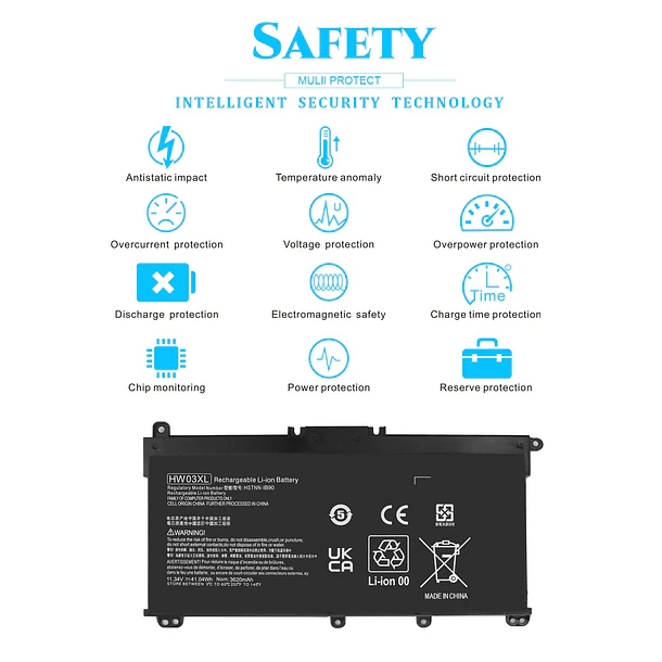 Batería de Repuesto HW03XL para diversos equipos compatibles según modelo HW03XL 4