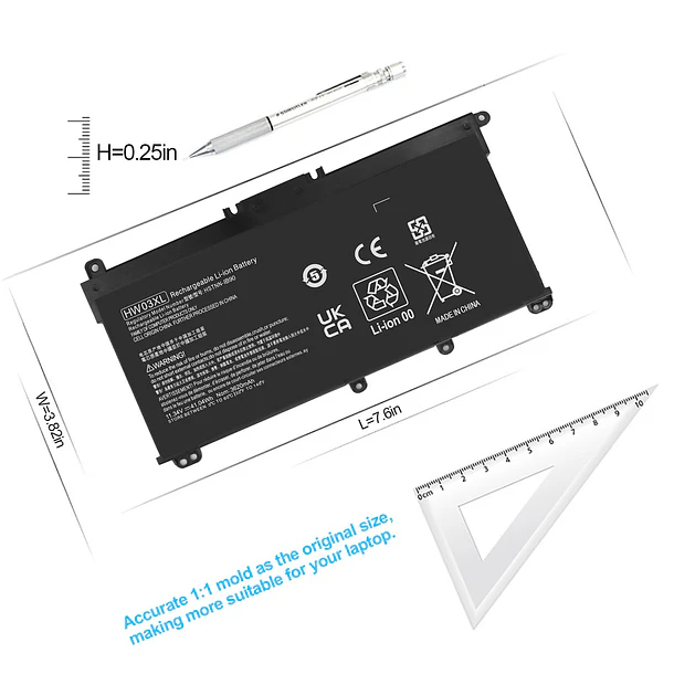 Batería de Repuesto HW03XL para diversos equipos compatibles según modelo HW03XL 5