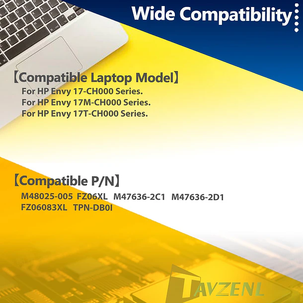 Batería de Repuesto JPFMR para HP Envy 17-CH 17-ch0001nt 17-ch0001nv 17-ch0001ua 17-ch0008nb 17-ch0777ng 17-ch0004np Series - TAVZENL 5