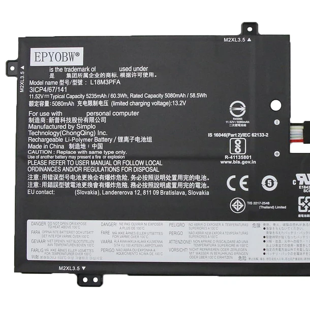 Batería de Repuesto L18M3PFA para Lenovo Yoga C740-15IML 81TD Series L18D3PF2 - EPYOBW 2
