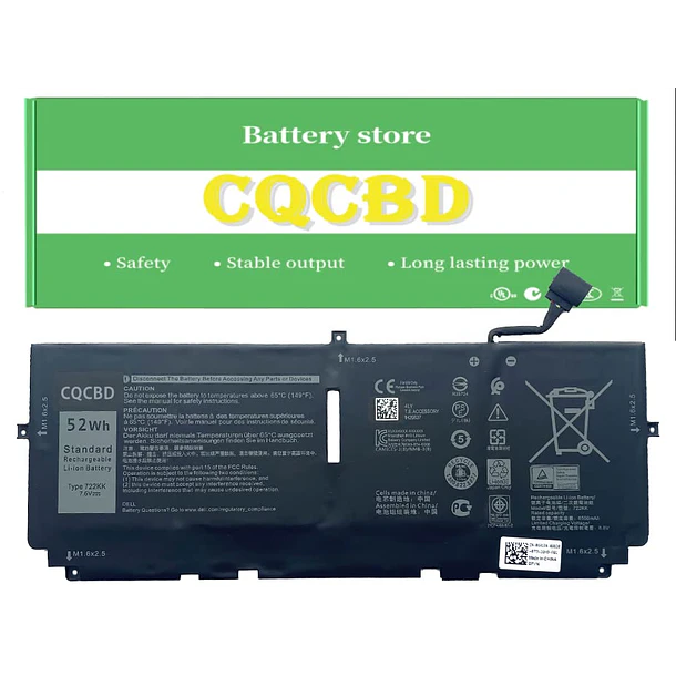 Batería de Repuesto 722KK para Dell XPS 13 9300 9310 i5 FHD I7-1065G7 XPS 13 - CQCQ 1