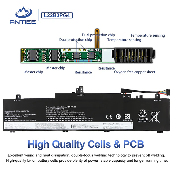 Batería de Repuesto L22B3PG4 para Lenovo ThinkPad E14/E16 Gen5 2023/Gen6 2024 4