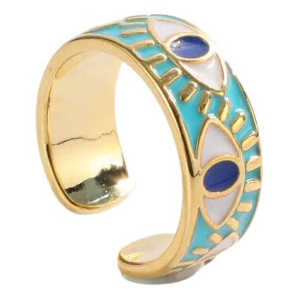 Anillo De Acero Inoxidable Mujer Unisex Ojo Turco Regalo