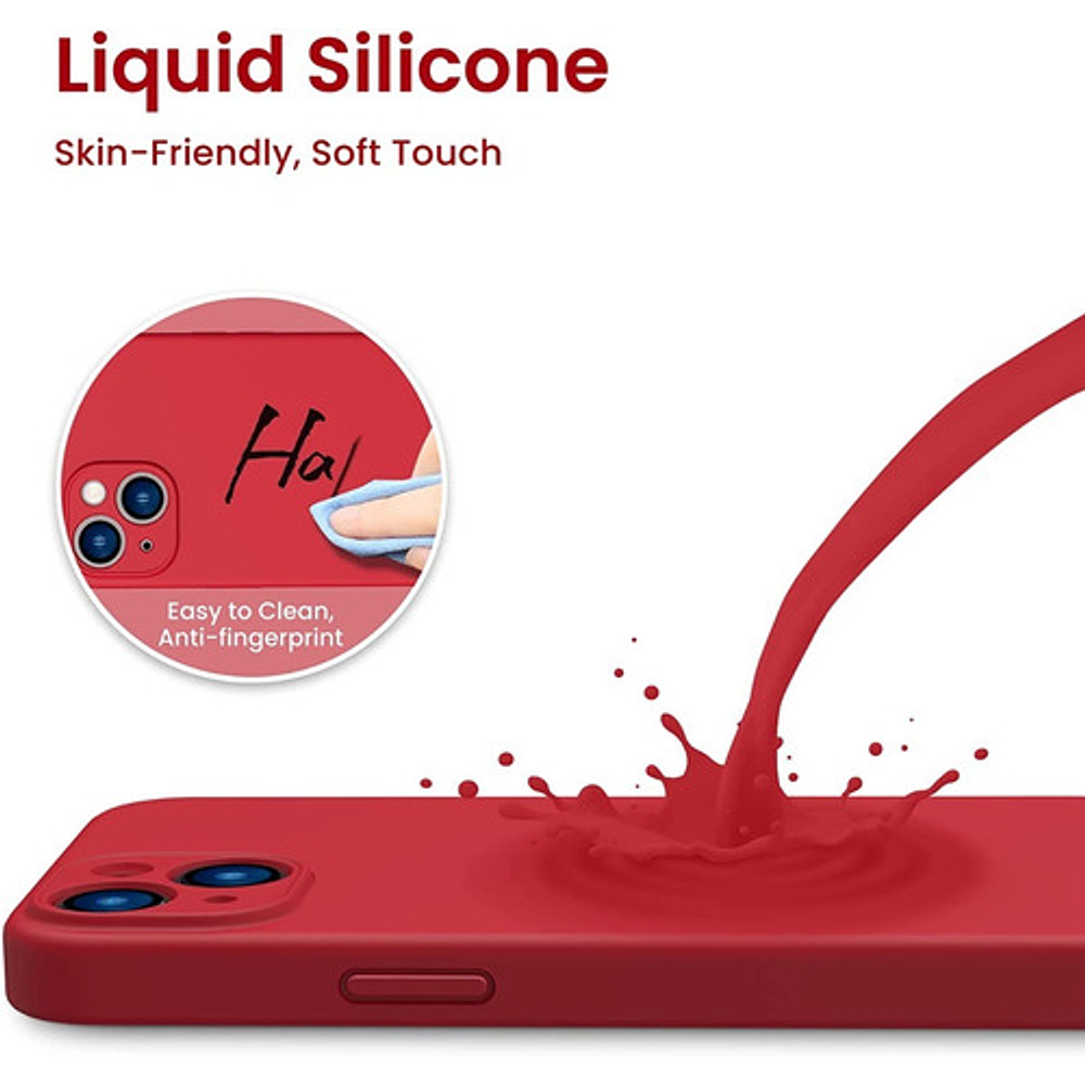 Carcasa Silicona Slim Para iPhone 14/ Pro /plus/ Max +vidrio