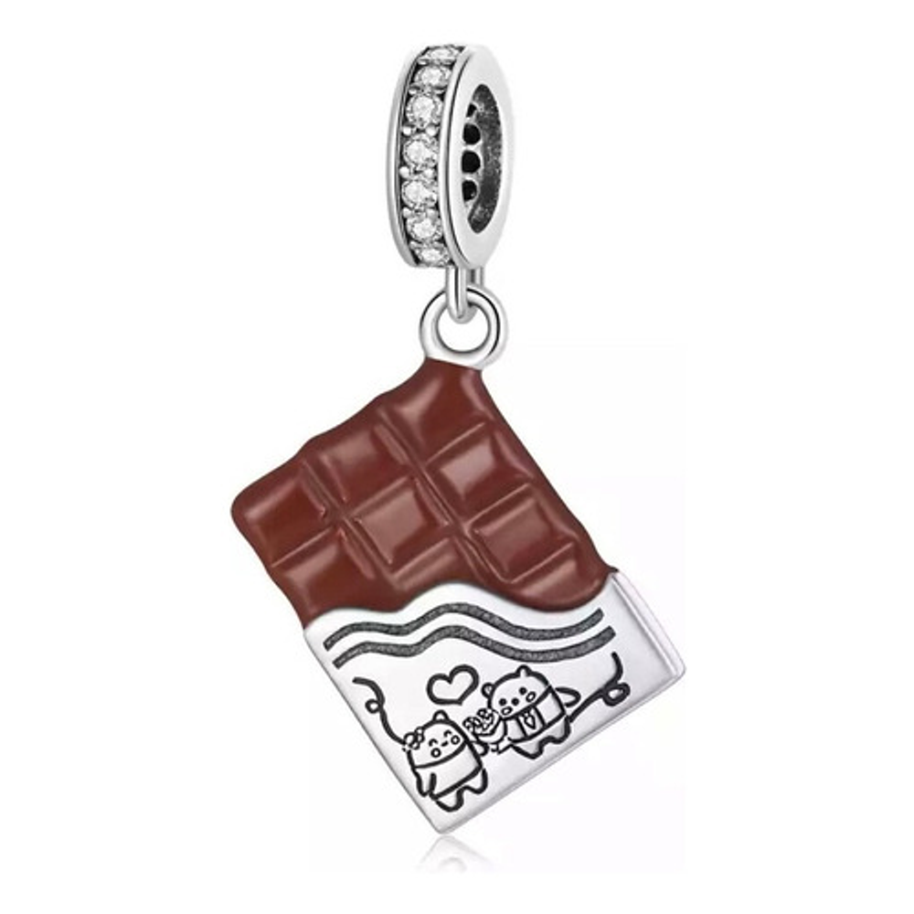 Charm Barra Chocolate Plata Fina 925 