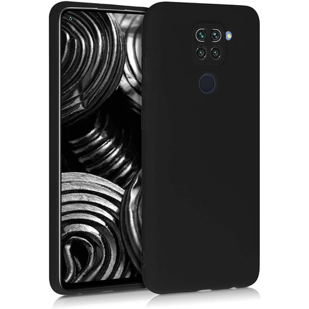 Carcasa Silicona Antihuella Para Xiaomi Redmi Note 9 +vidrio