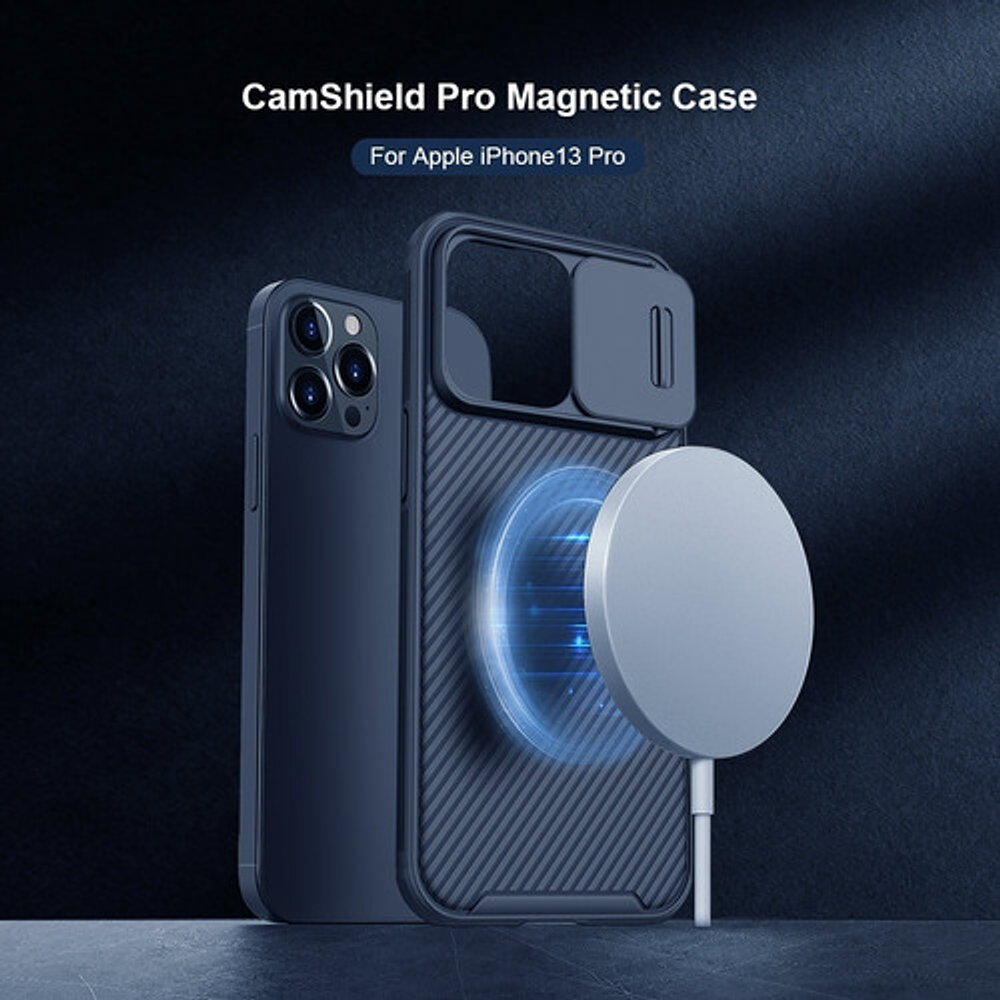 Carcasa Nillkin Camshield Magsafe Para iPhone 13 /pro/ Max Color Azul iPhone 13 Pro