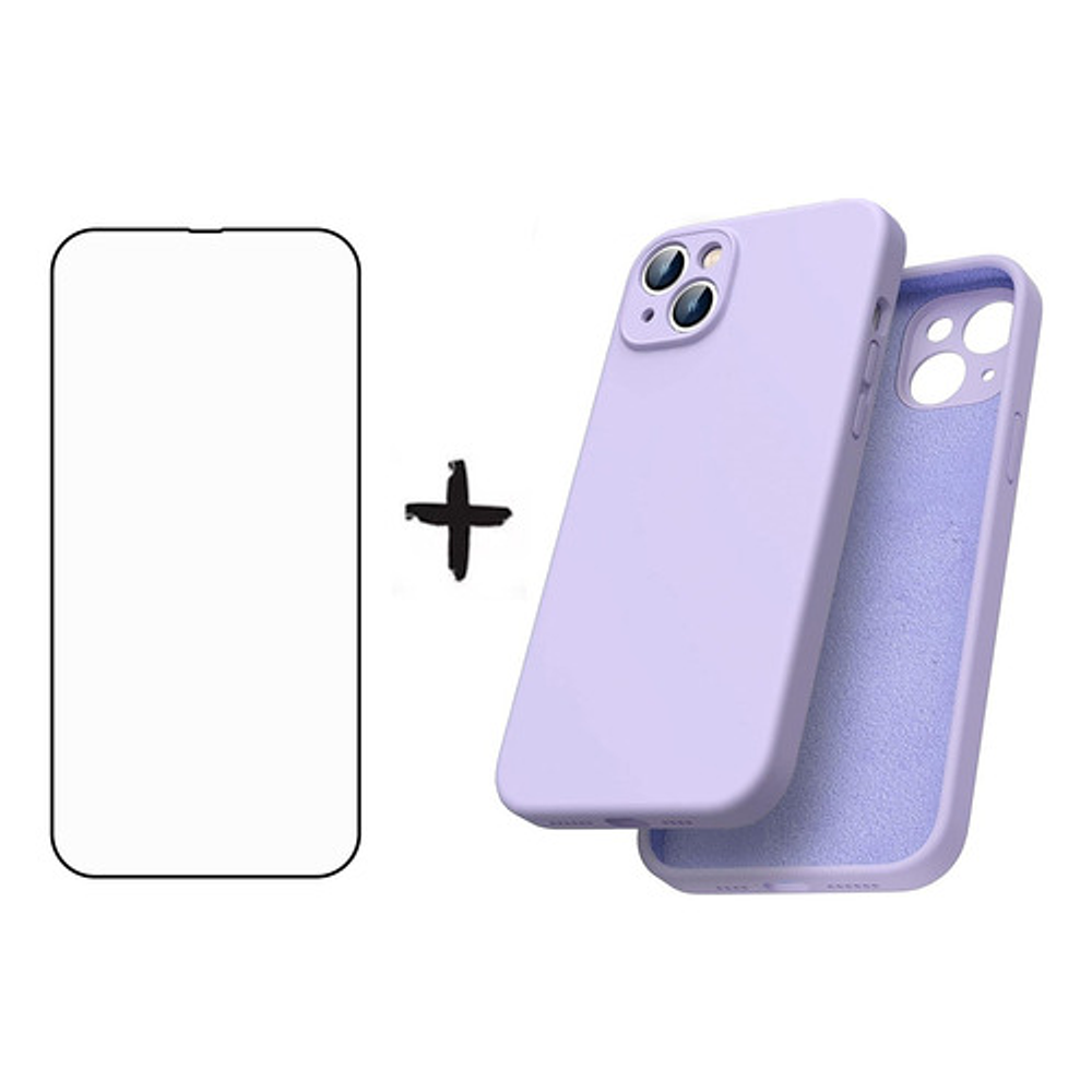 Carcasa + Lamina Para iPhone Todos Los Modelos Silicona Slim