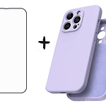 Carcasa + Lamina Para iPhone Todos Los Modelos Silicona Slim