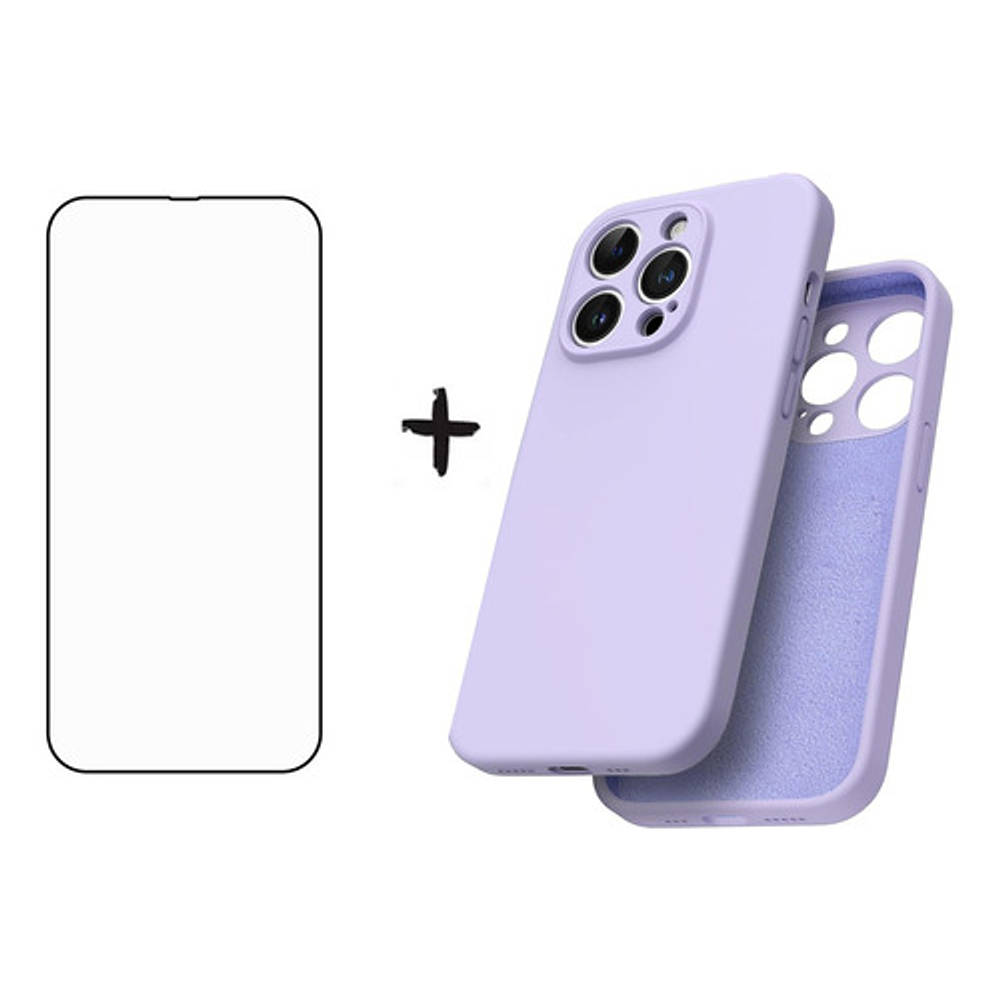 Carcasa + Lamina Para iPhone Todos Los Modelos Silicona Slim