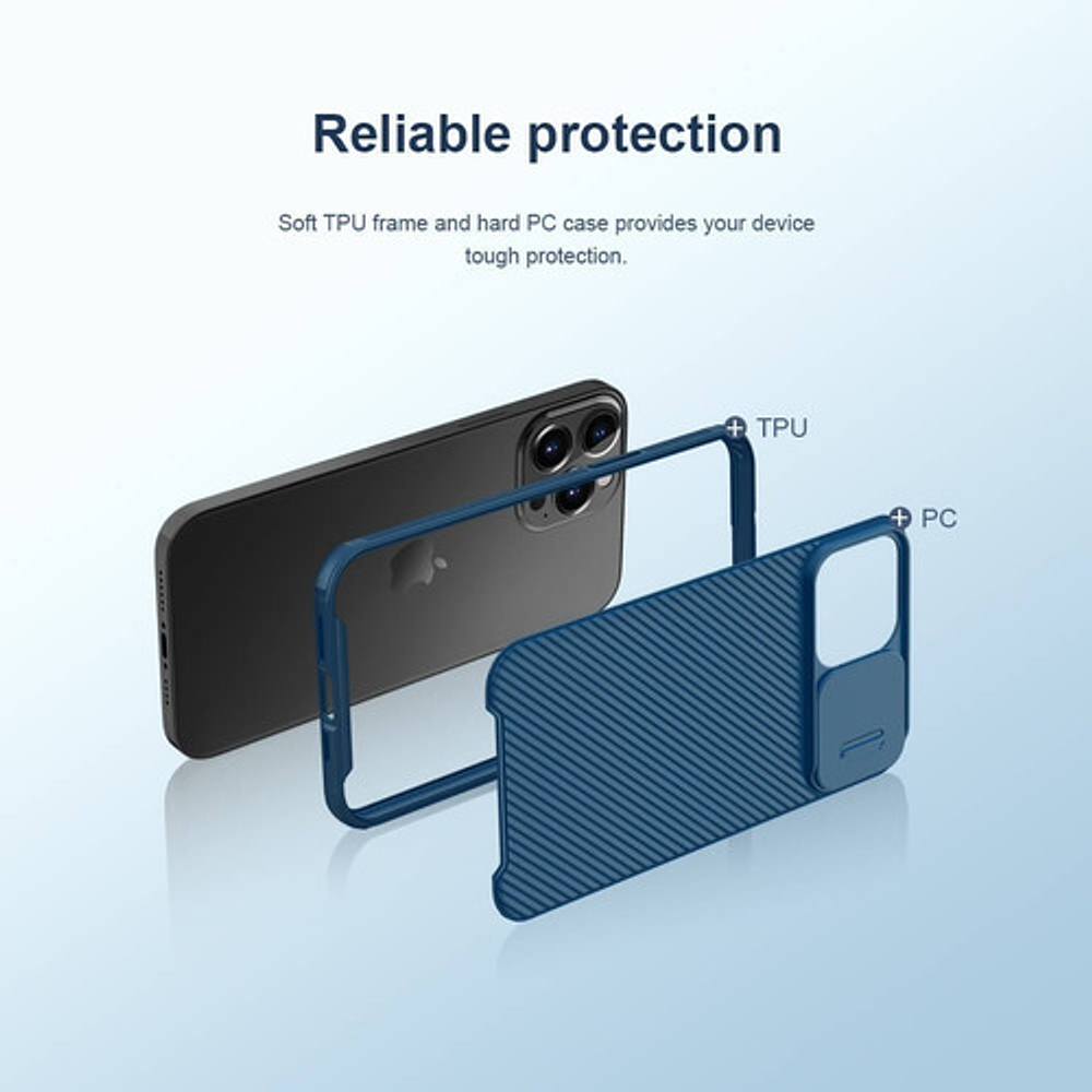 Carcasa Nillkin Camshield Pro Para iPhone 13 /pro/max Color Azul iPhone 13 Pro Max