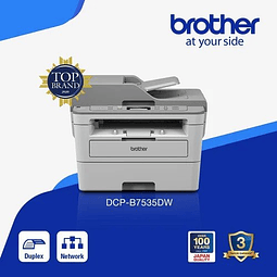 Multifuncional Brother DCP-B7535DW, Impresora Láser Monocromática, Copiadora, Escáner, Resolución hasta 2,400 x 600 ppp, Dúplex, Wi-Fi, USB.