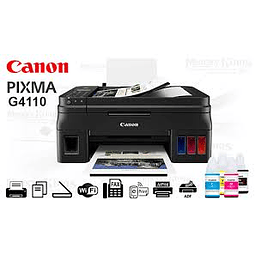 Multifuncional Canon PIXMA G4110, Sistema de Tanques de Tinta, Impresora, Copiadora, Escáner y Fax, Resolución hasta 4800 x 1200 dpi, Wi-Fi, Ethernet, USB.