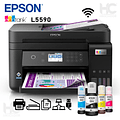 Multifuncional Epson EcoTank L5590 con Sistema de Tanques de Tinta, Impresora, Copiadora y Escáner, Wi-Fi, Ethernet, USB. Color Negro.