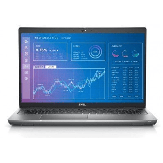 Workstation DELL Precision 3571: Procesador Intel Core i7 12800H vPro (hasta 4.8 GHz), Memoria de 32GB DDR5, SSD NVMe M.2 de 512GB, Pantalla de 15.6" LED, Vídeo NVIDIA Quadro T600 con 4GB, Windows 11 