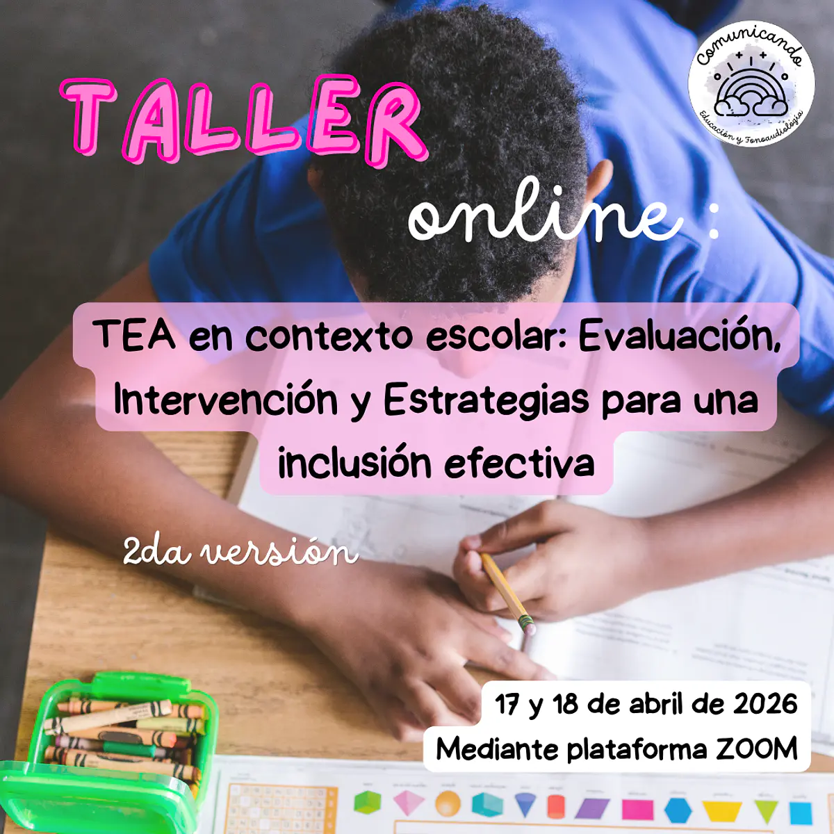 Taller online: TEA en contexto escolar. Evaluación, interven