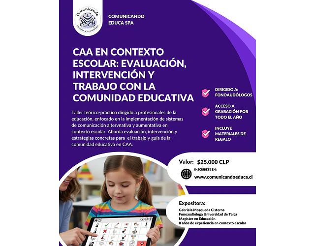 Taller online: CAA en contexto escolar, 3era versión