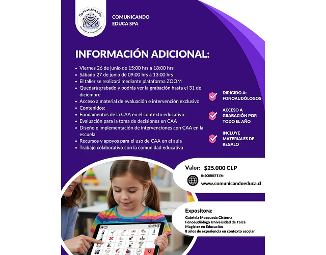 Taller online: CAA en contexto escolar, 3era versión