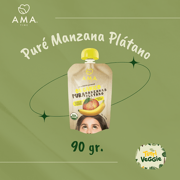 Puré Manzana Plátano Orgánico 90 grs