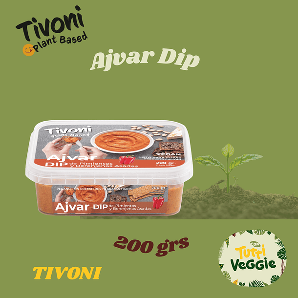 Ajvar Dip de pimentón y berenjena Tivoni 200 grs.